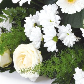 mosaïque : vue sur le bas de la création florale