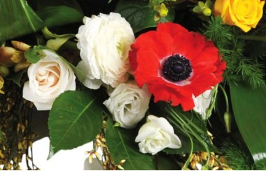 image de renoncules et anémones de la composition florale