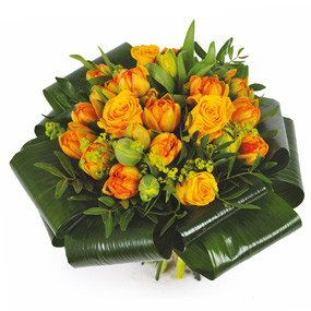 mosaïque : vue du Bouquet rond orange Mandarine