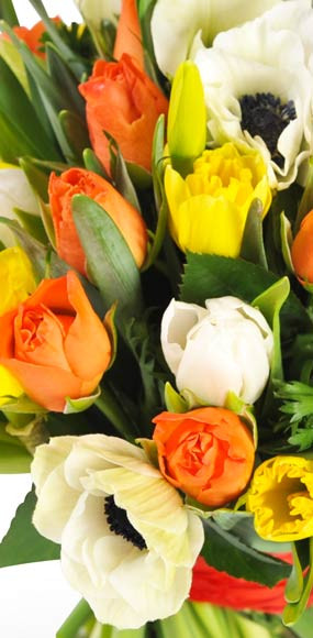 mosaïque : zoom sur le centre du Bouquet de saison Kiss Me