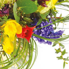 mosaïque : macro sur le bas du Bouquet rond coloré Sourire