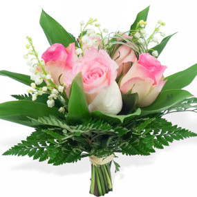 mosaïque : vue sur le Bouquet de Muguet & Roses Rose