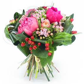 mosaïque : image du Bouquet de fleurs Rose Pivoine