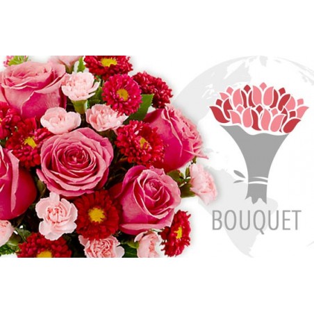 L'Agitateur Floral | image du bouquet Rose et Rouge pour envoyer des fleurs à l'international
