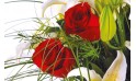 zoom sur de roses rouges du bouquet de fleurs Duchesse