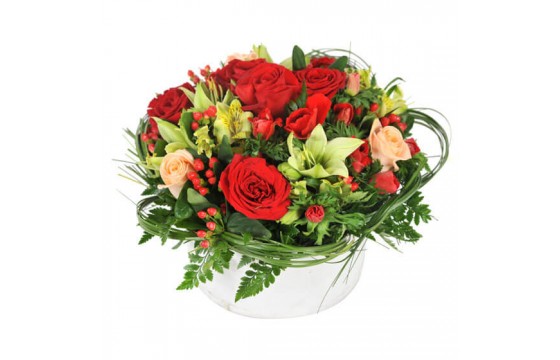 L'Agitateur Floral | image de la composition florale dans les tons rouges Muse