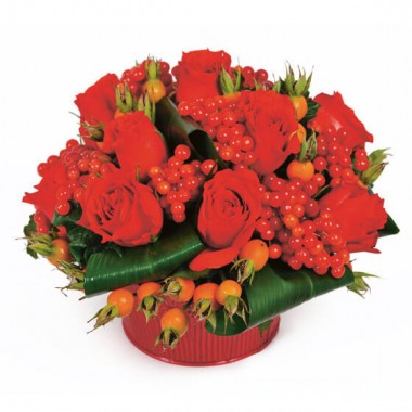 L'Agitateur Floral | image de la composition de fleurs rouges Malaga