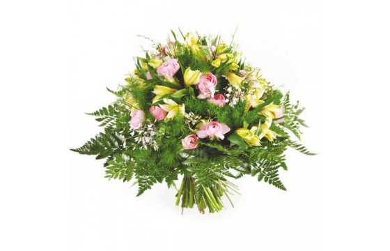 L'Agitateur Floral | Image de couverture bouquet rond de roses Vaporeux