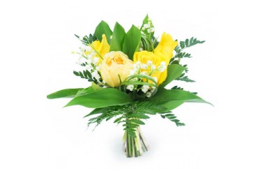 L'Agitateur Floral | image du Bouquet de Muguet & Roses Jaunes