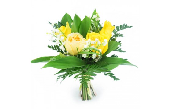 L'Agitateur Floral | image du Bouquet de Muguet & Roses Jaunes