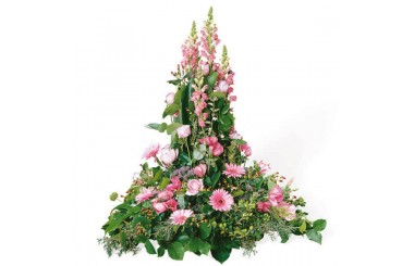 L'Agitateur Floral | image de la composition de deuil dans les tons roses Pensées