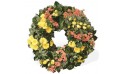 L'Agitateur Floral | image de la couronne de deuil jaune et rose du nom de témoignage éternel