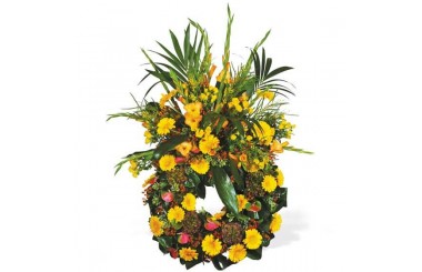 L'Agitateur Floral | image de la couronne de deuil de fleurs jaunes du nom de Lumière