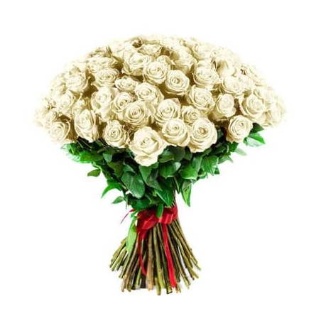 L'Agitateur Floral | image du Bouquet de Roses Blanches longues tiges