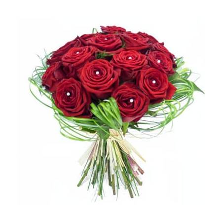 L'Agitateur Floral | image du bouquet rond de roses rouges Perle d'amour