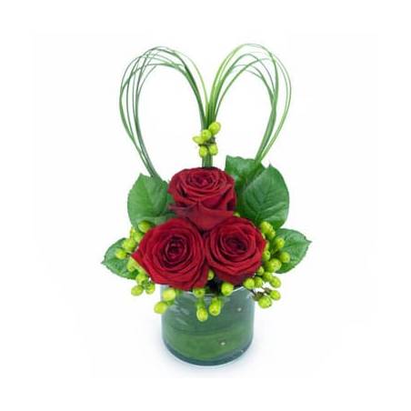 L'Agitateur Floral | image de la composition de roses rouges vérone