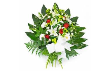 L'Agitateur Floral | image de la berge de fleurs dans les tons rouge & blanc