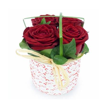 L'Agitateur Floral | image de la Composition de roses rouges Pot d'Amour