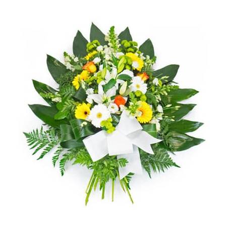 L'Agitateur Floral | image de la gerbe de fleurs dans les tons jaune, orange et blanc