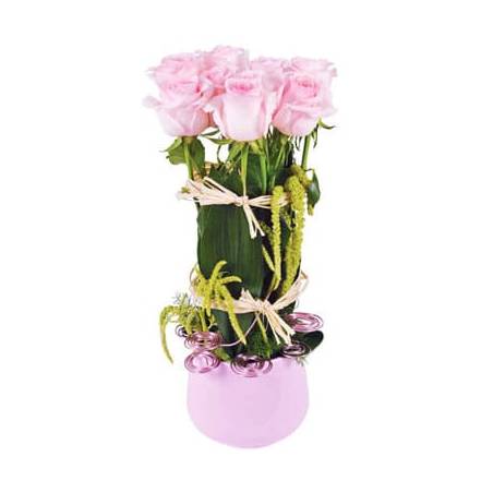 L'Agitateur Floral | image de la composition de roses roses du nom allons voir si la rose...