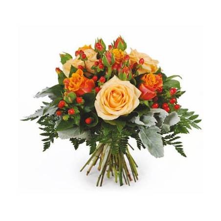 L'Agitateur Floral | Image du bouquet de roses orange et saumon