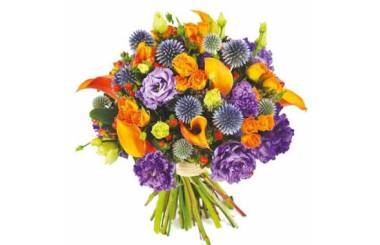 L'Agitateur Floral | image du bouquet de fleurs mauve et orange Luberon