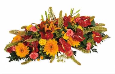 L'Agitateur Floral | image de la raquette de deuil rouge et orange du nom de L'Eclipse