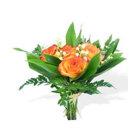 L'Agitateur Floral | image du Bouquet de Muguet & Roses Orange