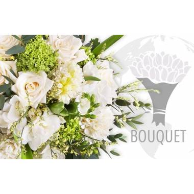L'Agitateur Floral | image du bouquet pour l'international dans les tons blancs