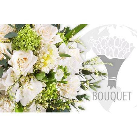 L'Agitateur Floral | image du bouquet pour l'international dans les tons blancs