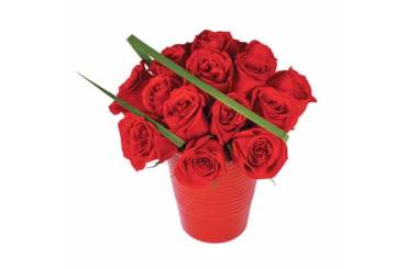 L'Agitateur Floral | image du bouquet de roses rouges en pot Grenade