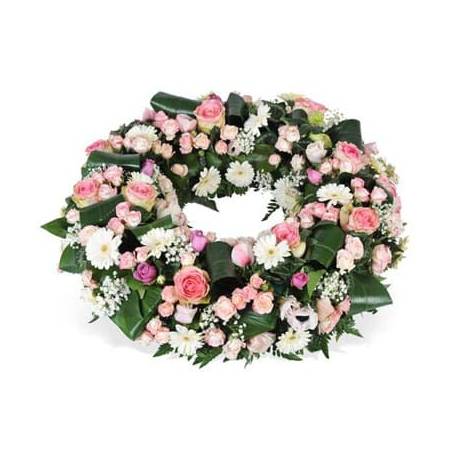 L'Agitateur Floral | image de la couronne de fleurs rose & blanche Infinie Tendresse