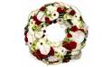 L'Agitateur Floral | image de la couronne de deuil rouge et blanche repos infini