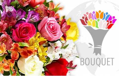 L'Agitateur Floral | image du bouquet de fleurs coloré à livrer à l'international