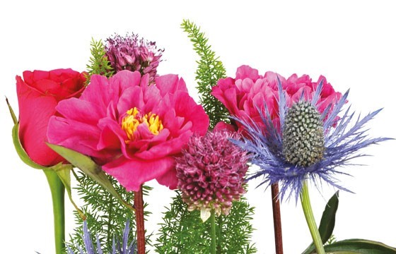 zoom sur le haut de la création florale