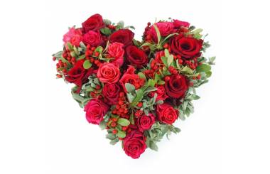 image du Coeur de roses rouges & roses "Tirana" | L'Agitateur Floral