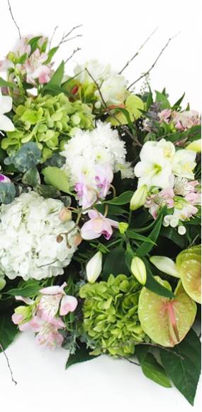 image Dessus de cercueil rose, mauve & blanc "Calliope" | L'Agitateur Floral