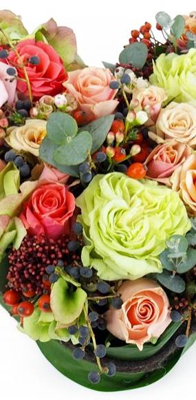 Image mosaïque Assemblage coeur en fleurs "Casablanca" | L'Agitateur Floral