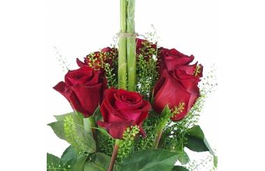 Image zoom sur le Bouquet long de roses rouges "Saragosse" | L'Agitateur Floral
