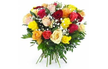 Image Bouquet rond coloré "Barcelone" | L'Agitateur Floral