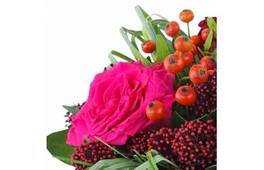 Image zoom Bouquet rond rouge & fuchsia "Nuremberg" | L'Agitateur Floral