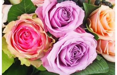 Image zoom Bouquet pastel de roses variées "Nice" | L'Agitateur Floral