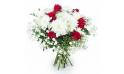 Image Bouquet rond blanc & rouge "Carthagène" | L'Agitateur Floral