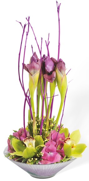 mozaique : vue sur la composition florale