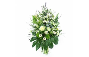 image de la Gerbe de fleurs à la main blanche "Luna" | L'Agitateur Floral