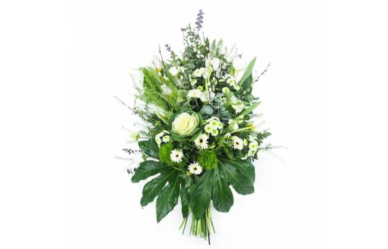 image de la Gerbe de fleurs à la main blanche "Luna" | L'Agitateur Floral