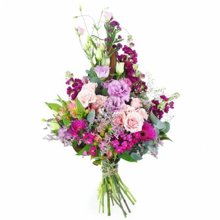 image de la Gerbe de fleurs à la main tons roses "Gaïa" | L'Agitateur Floral