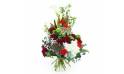 image de la Gerbe de fleurs à la main rouge et blanche "Hermès" | L'Agitateur Floral