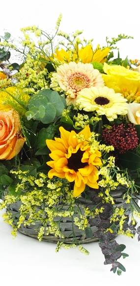 Image Panier de deuil de fleurs piquées "Dionysos" | L'Agitateur Floral