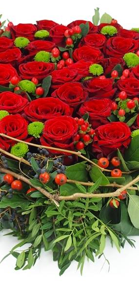image du Coussin de roses rouges "Éros" | L'Agitateur Floral